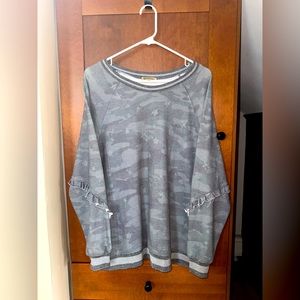 Swoop neck Democracy sweatshirt